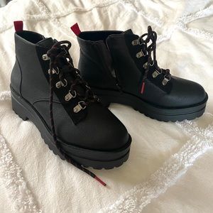Mix No.6 Black Booties with red ribbon